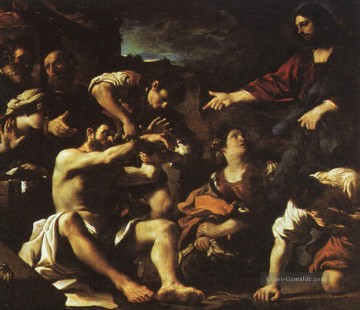 Raising Lazarus Barock Guercino Ölgemälde